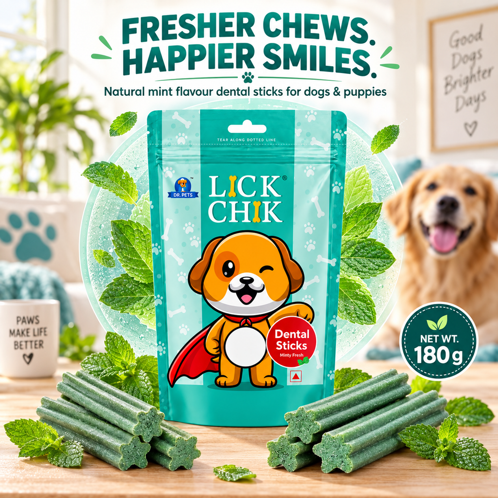 Dr. Pets Lick Chik Minty Fresh Dental Sticks for Dogs (Pack of 2)