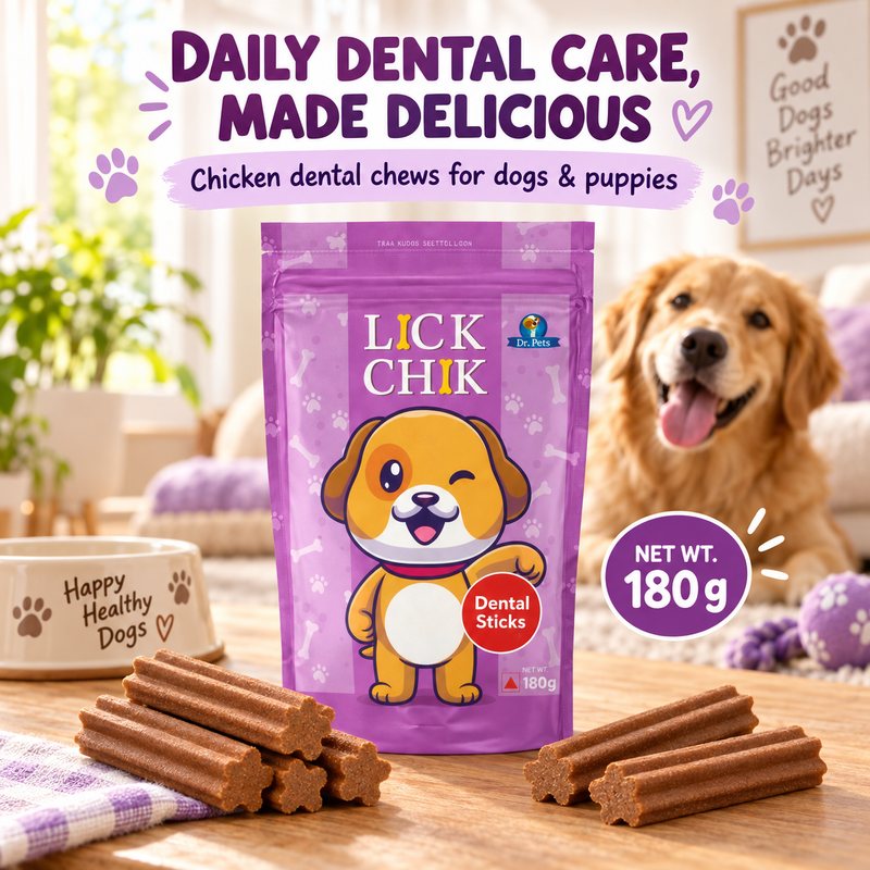 Dr. Pets Lick Chik Chicken Dental Sticks for Dogs (Pack of 2)