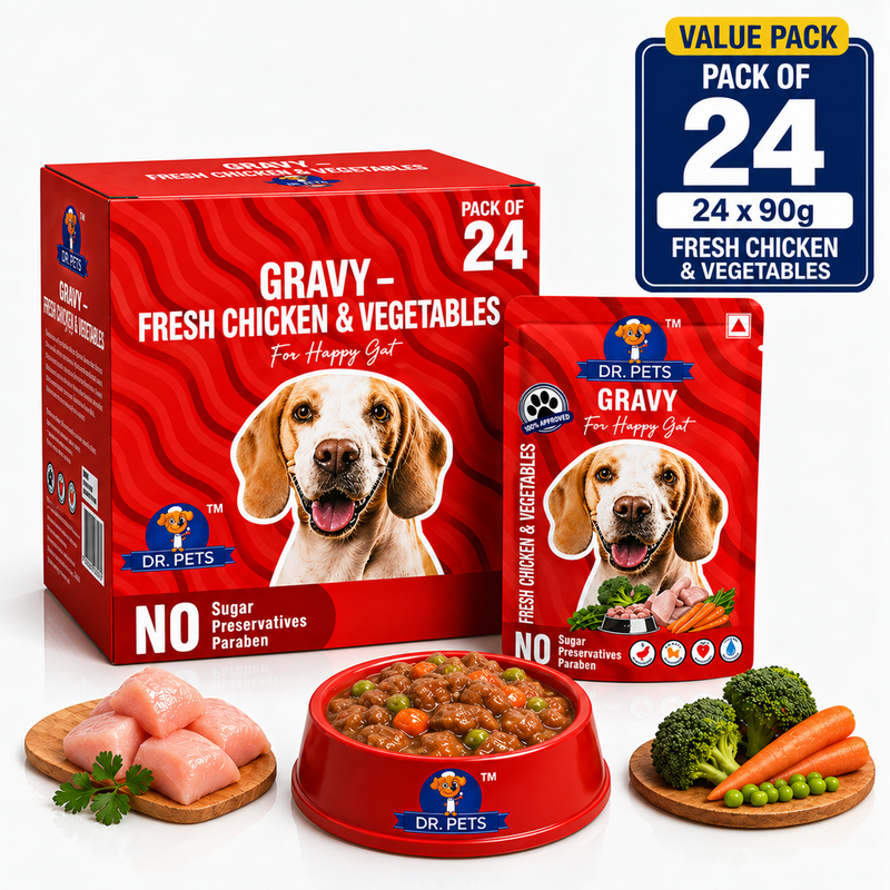DR. PETS CHUNKS & GRAVY FRESH CHICKEN & VEGITABLE (Pack of 24)