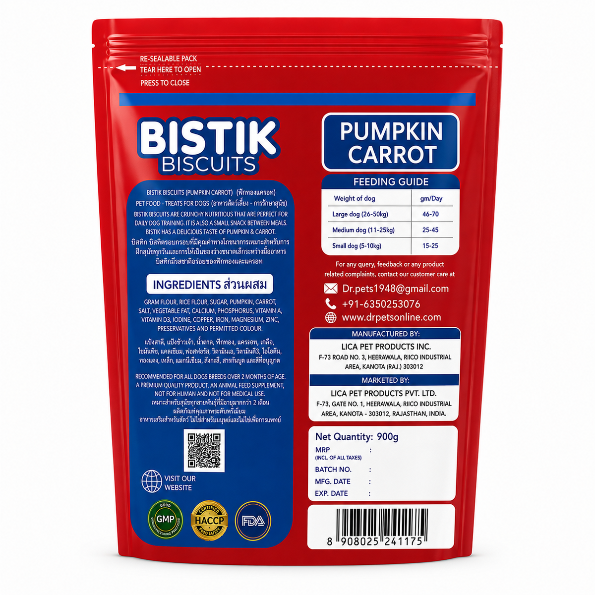 DR. PETS BISTIK BISCUIT PUMPKIN CARROT