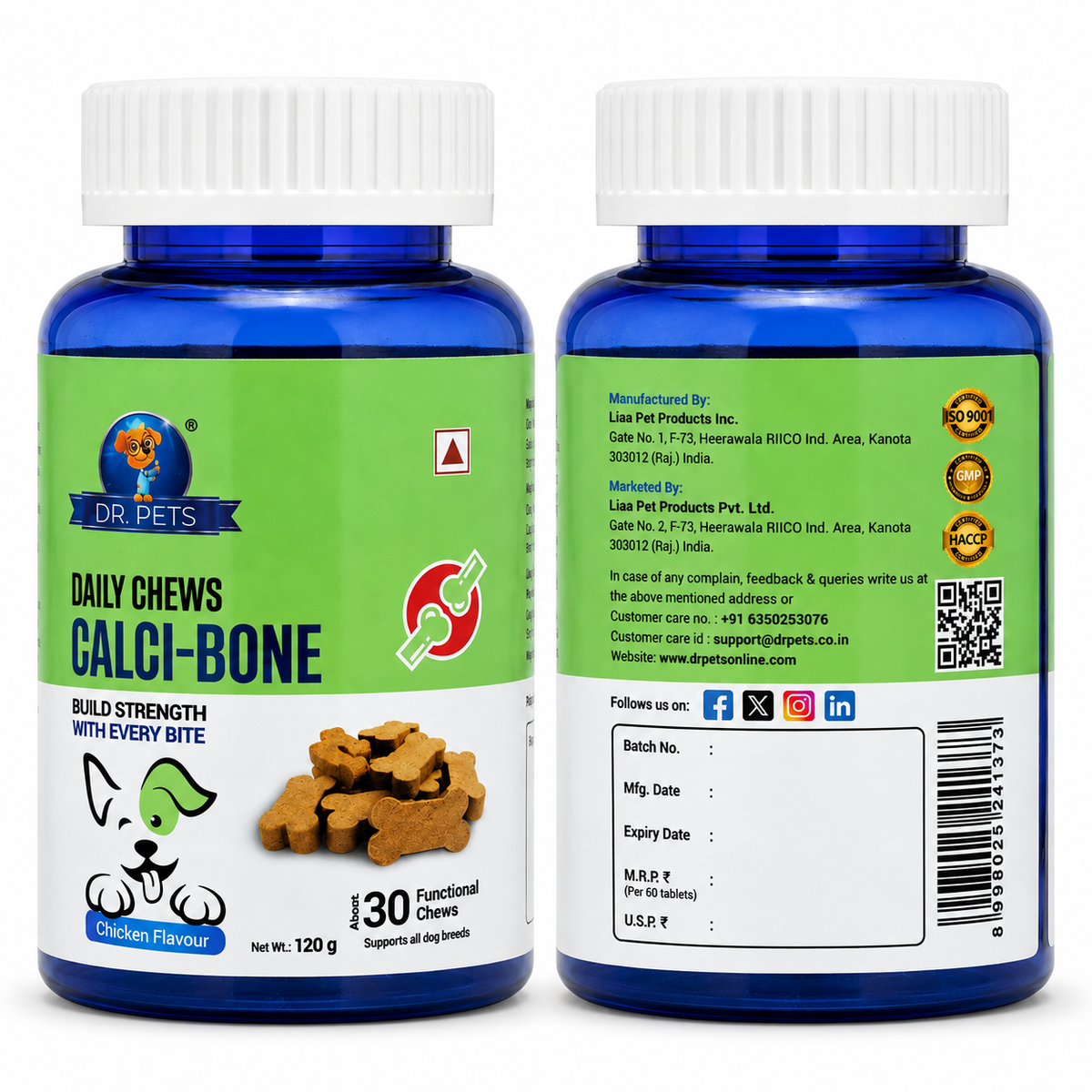 Dr. Pets Daily Chews Calci-Bone (Pack of 2)