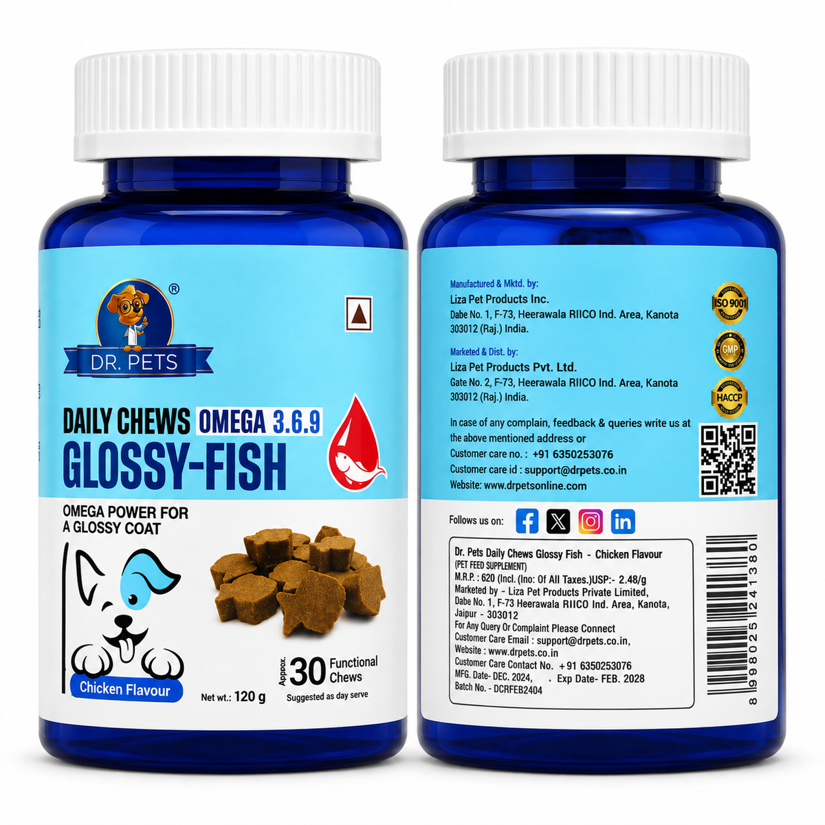 Dr. Pets Daily Chews Glossy-Fish (Pack of 1)