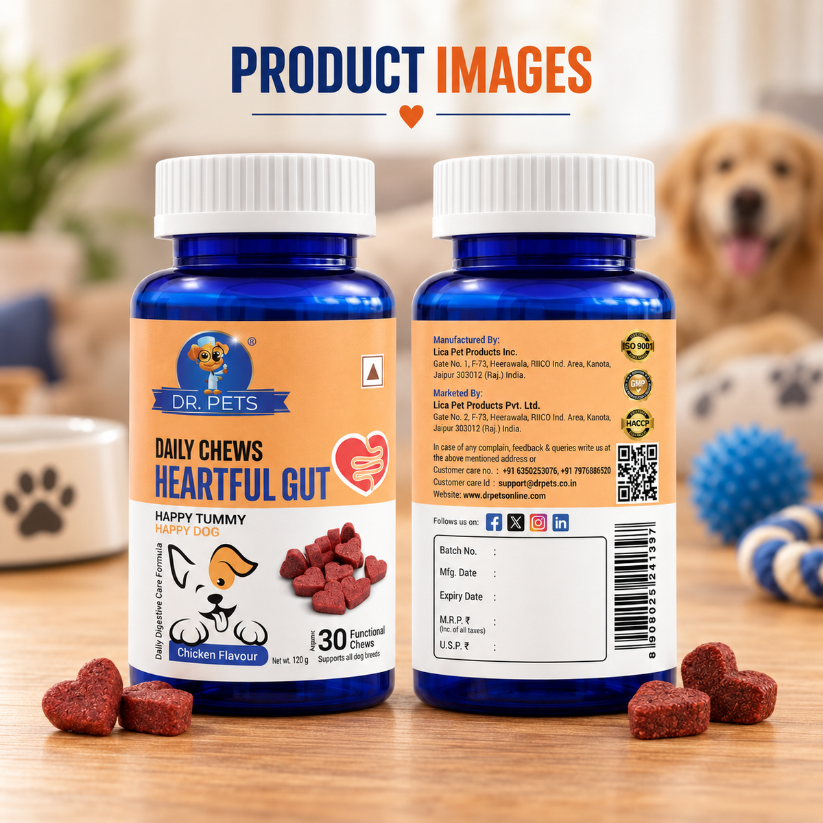 Dr. Pets Daily Chews Heartful Gut (Pack of 2)