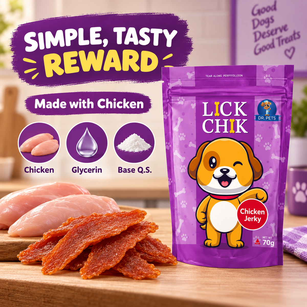 Dr. Pets Lick Chik Chicken Jery for Dogs (Pack of 6)