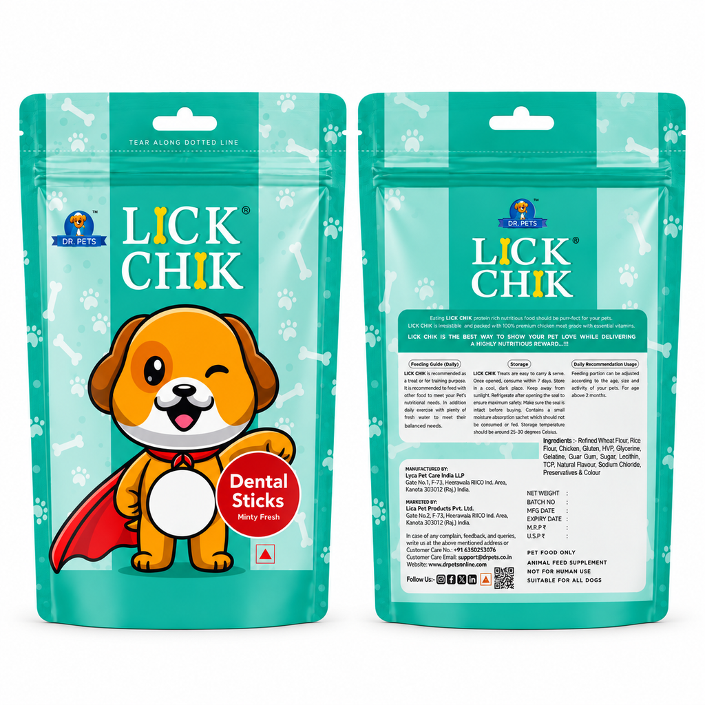 Dr. Pets Lick Chik Minty Fresh Dental Sticks for Dogs (Pack of 2)