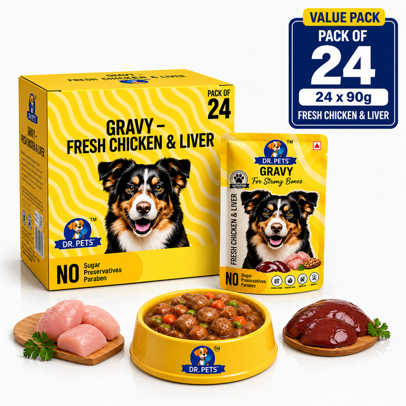 DR. PETS CHUNKS & GRAVY FRESH CHICKEN & LIVER (Pack of 24)