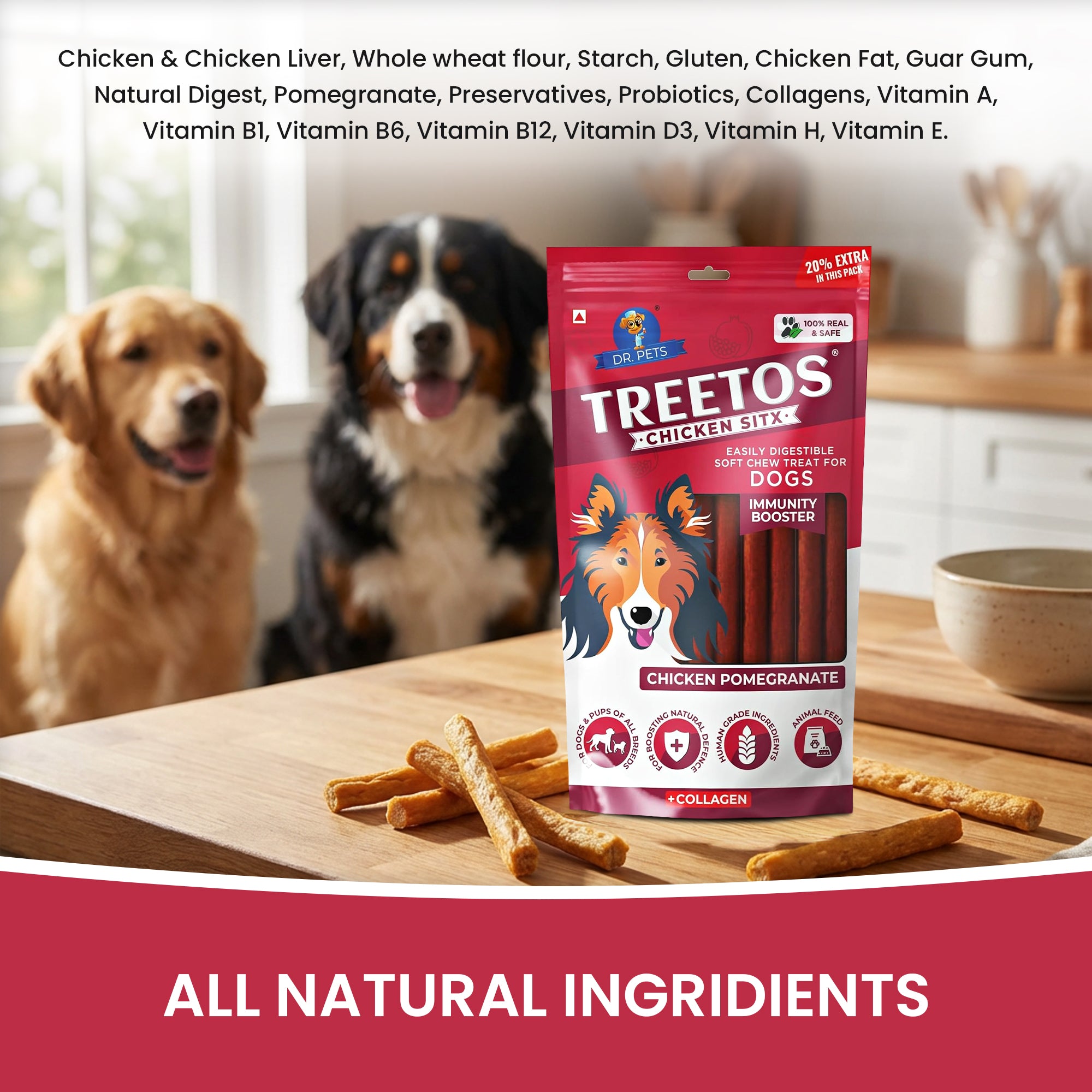 DR. PETS TREETOS CHICKEN POMEGRANATE