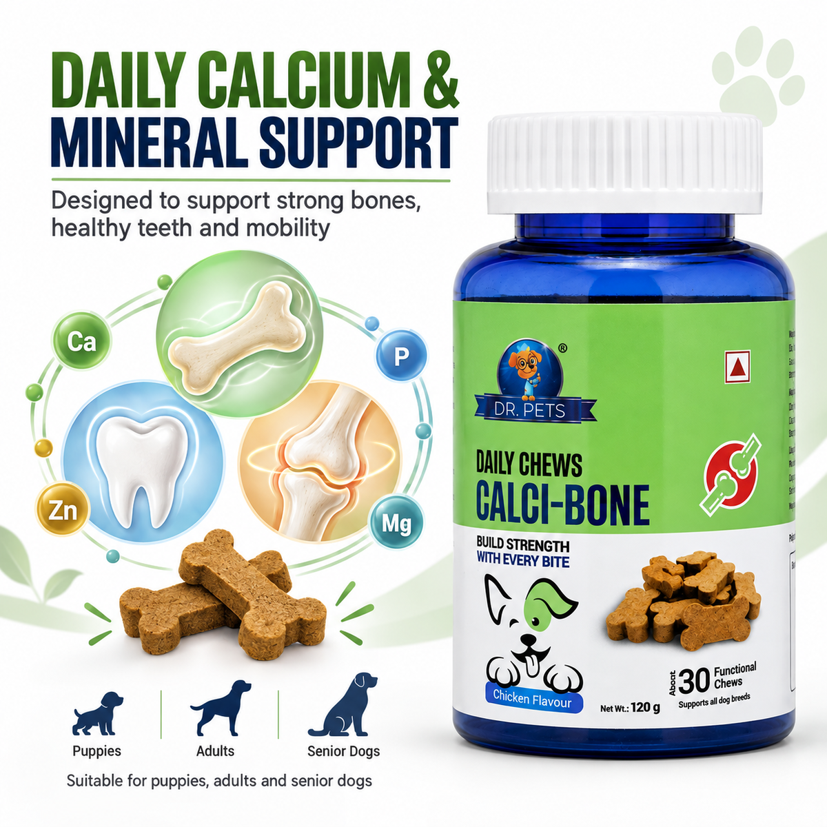 Dr. Pets Daily Chews Calci-Bone (Pack of 2)