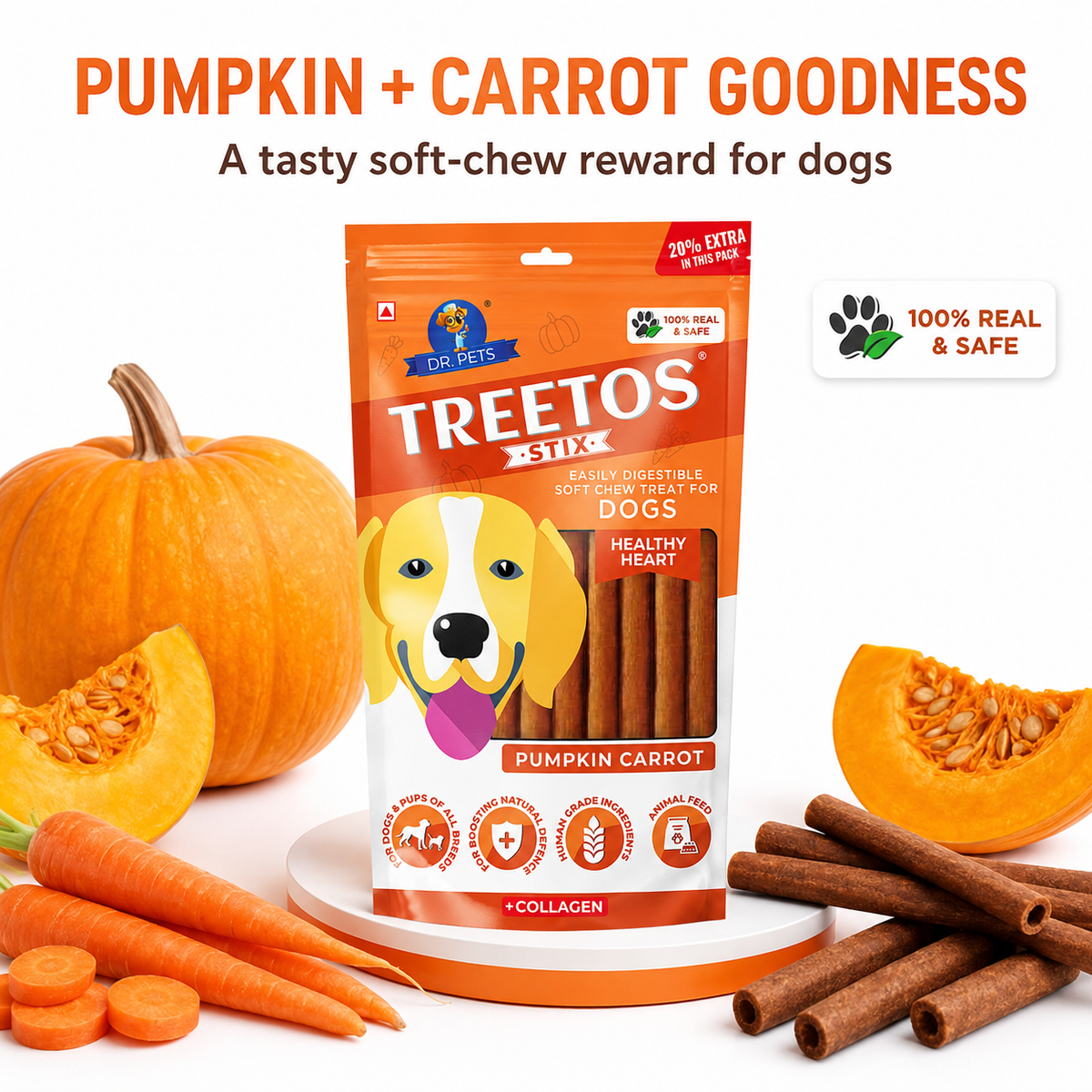 DR. PETS TREETOS PUMPKIN CARROT