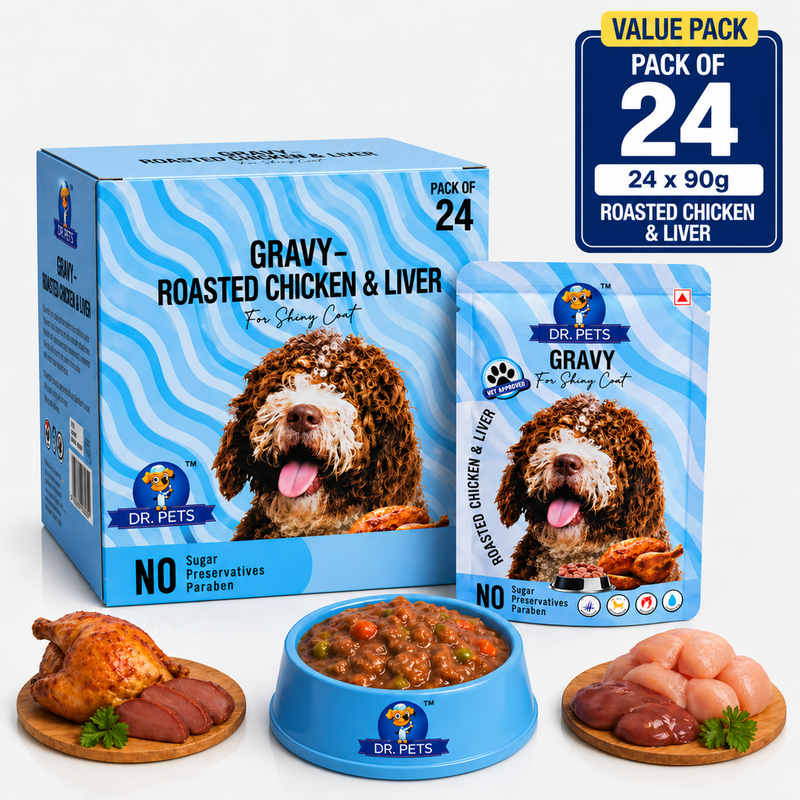 DR. PETS CHUNKS & GRAVY ROASTED CHICKEN & LIVER (Pack of 24)
