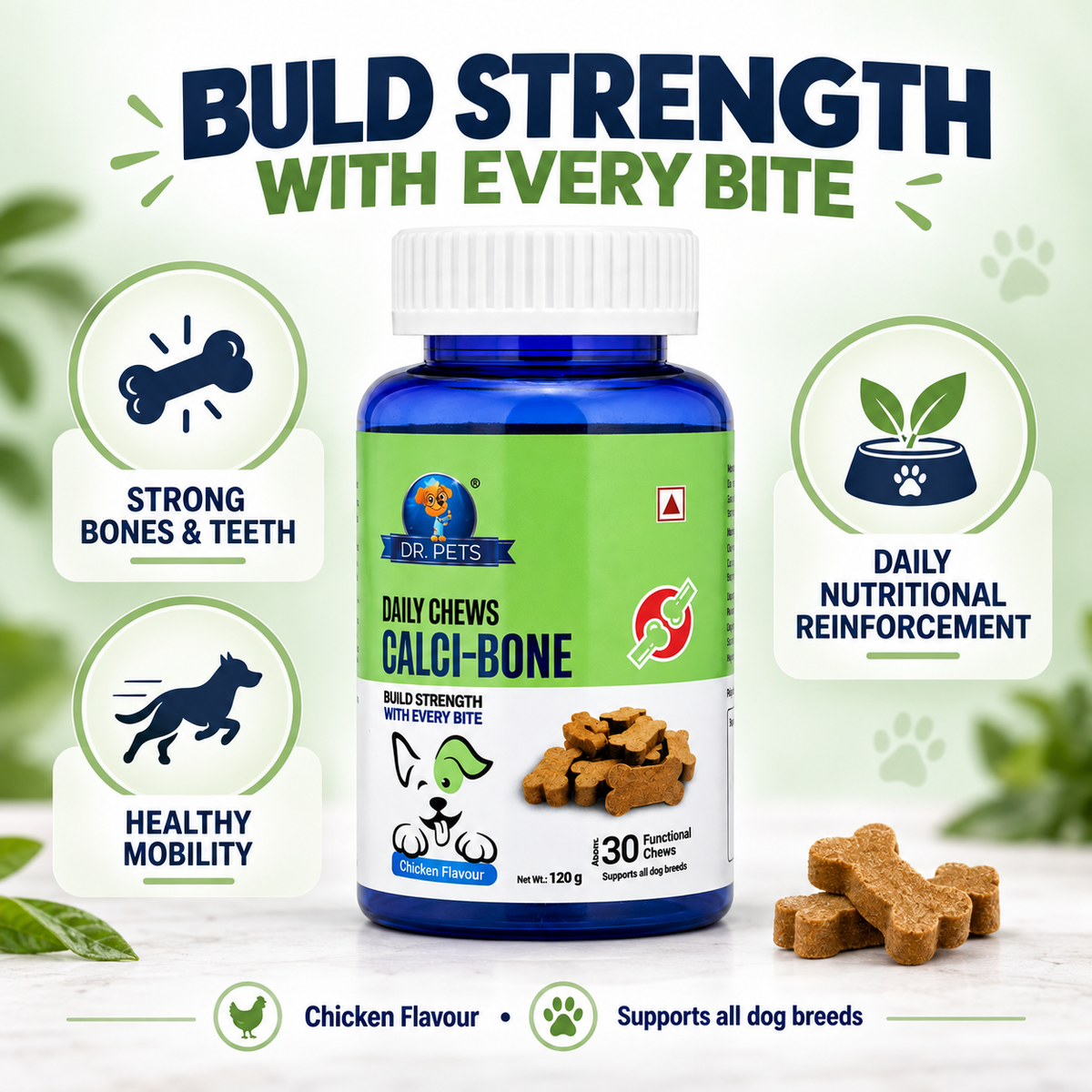Dr. Pets Daily Chews Calci-Bone (Pack of 2)