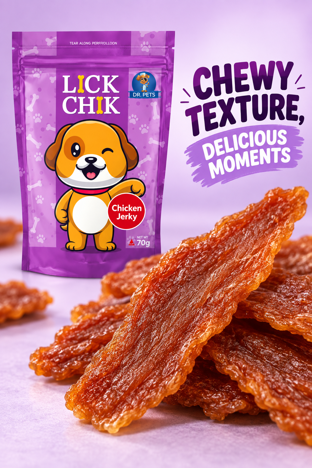Dr. Pets Lick Chik Chicken Jery for Dogs (Pack of 6)