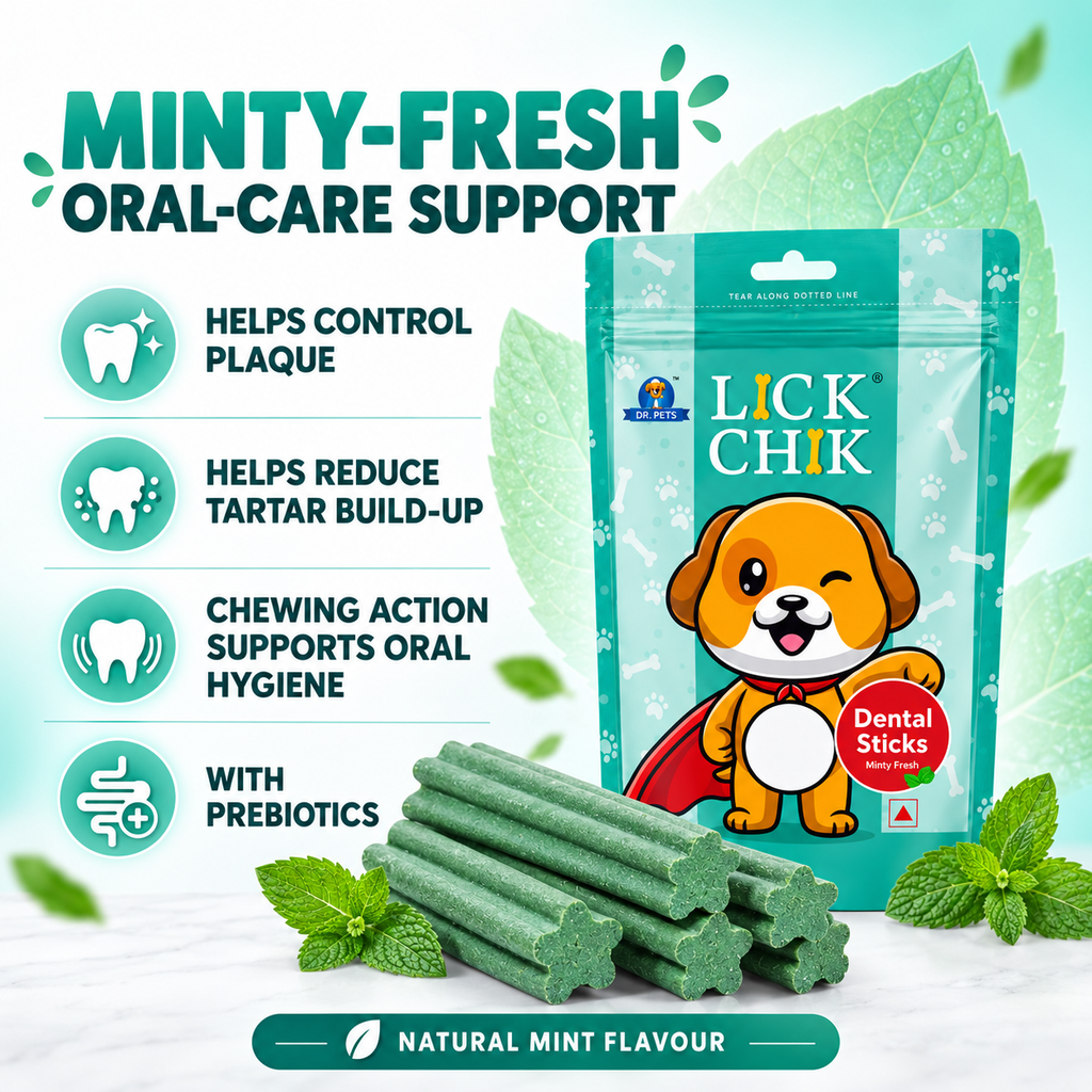 Dr. Pets Lick Chik Minty Fresh Dental Sticks for Dogs (Pack of 2)