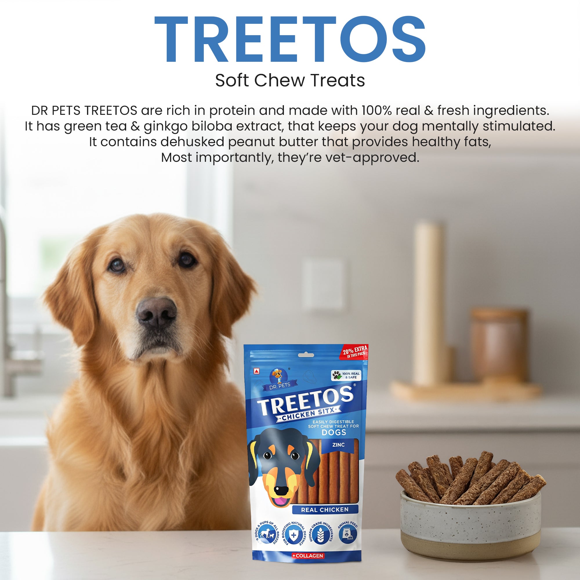 DR. PETS TREETOS REAL CHICKEN