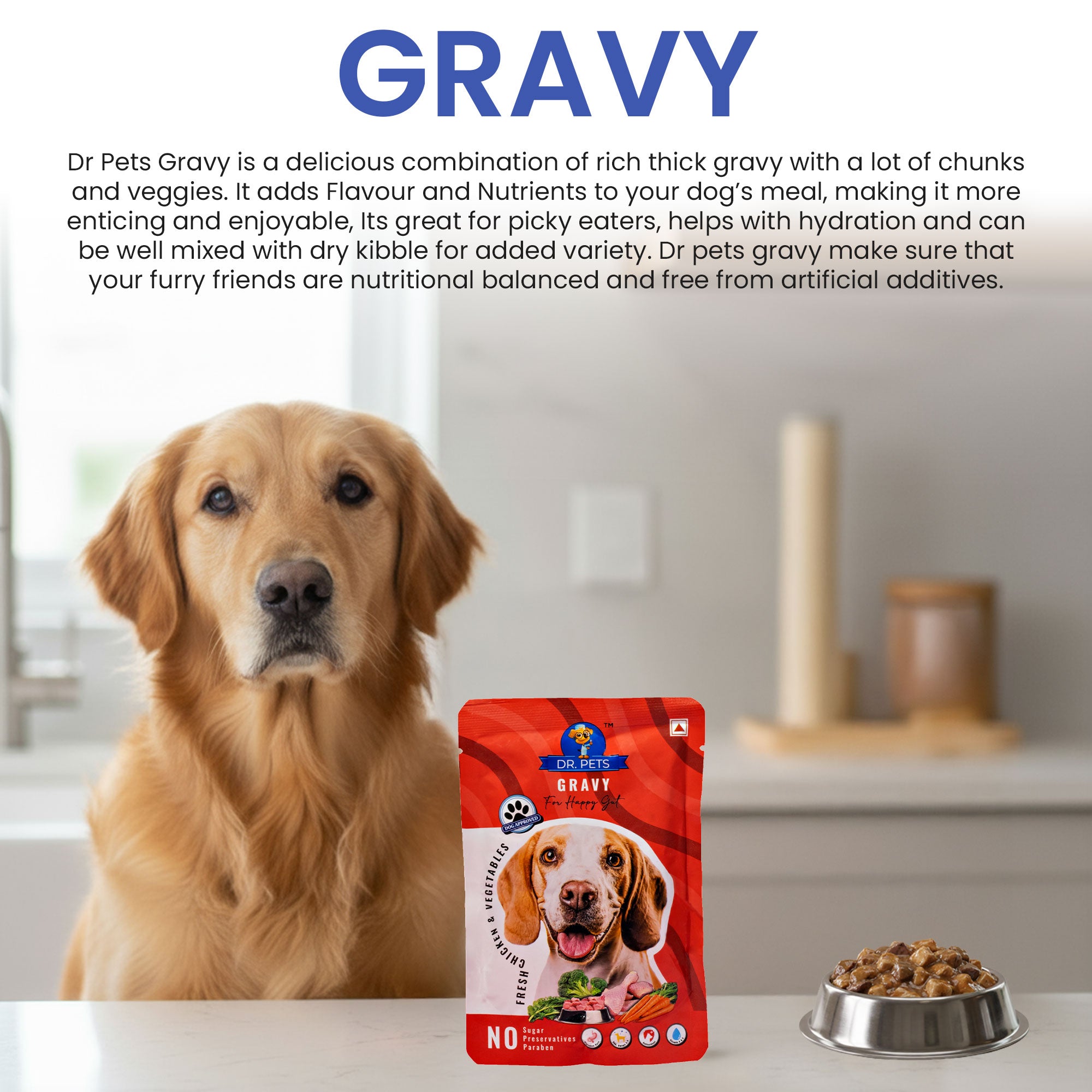 DR. PETS CHUNKS & GRAVY FRESH CHICKEN & VEGITABLE