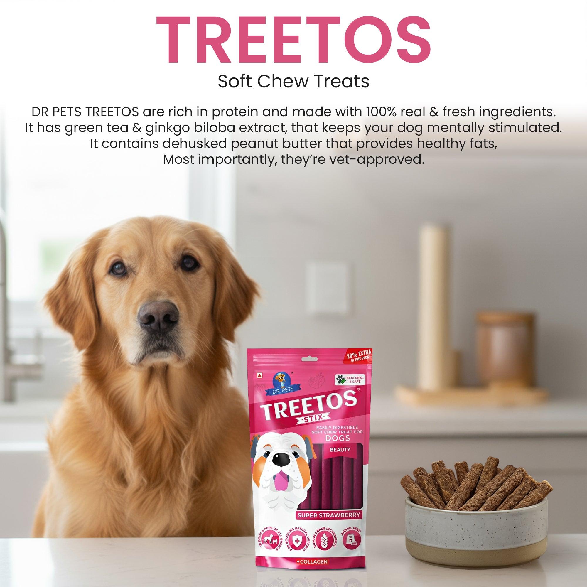 DR. PETS TREETOS SUPER STRAWBERRY