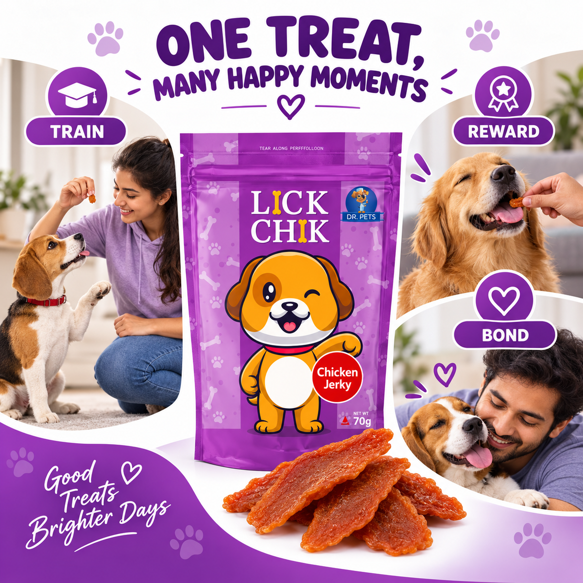 Dr. Pets Lick Chik Chicken Jery for Dogs (Pack of 6)