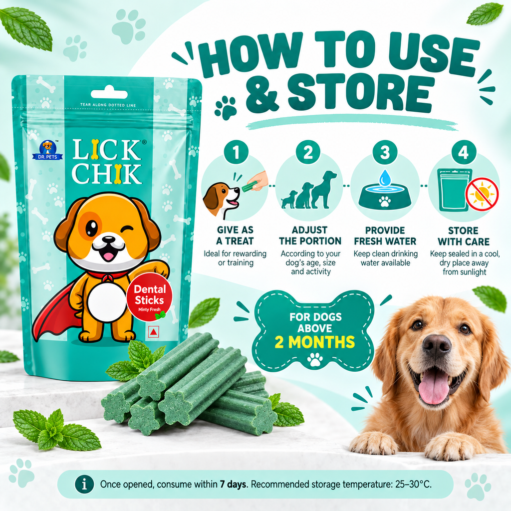 Dr. Pets Lick Chik Minty Fresh Dental Sticks for Dogs (Pack of 2)