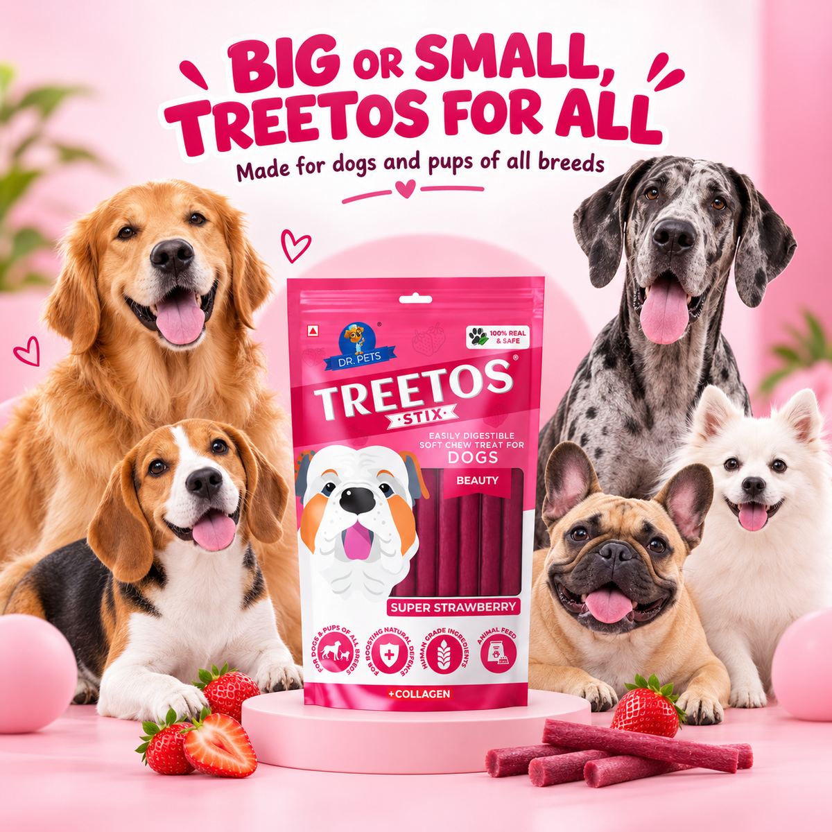DR. PETS TREETOS SUPER STRAWBERRY