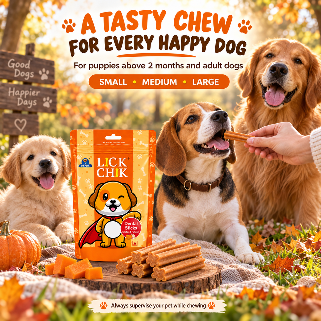 Dr. Pets Lick Chik Chicken & Pumpkin Dental Sticks for Dogs (Pack of 6)