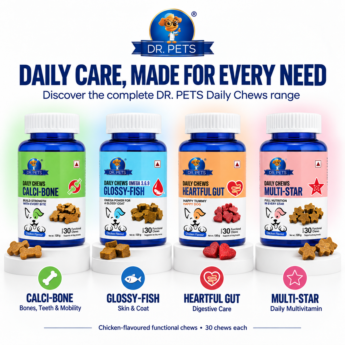 Dr. Pets Daily Chews Calci-Bone (Pack of 2)