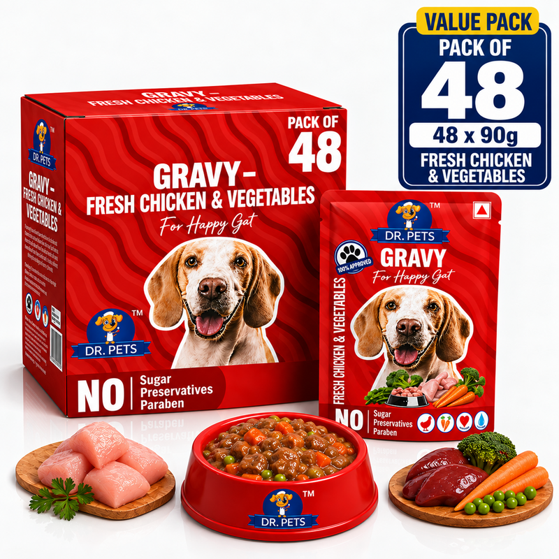 DR. PETS CHUNKS & GRAVY FRESH CHICKEN & VEGITABLE (Pack of 48)