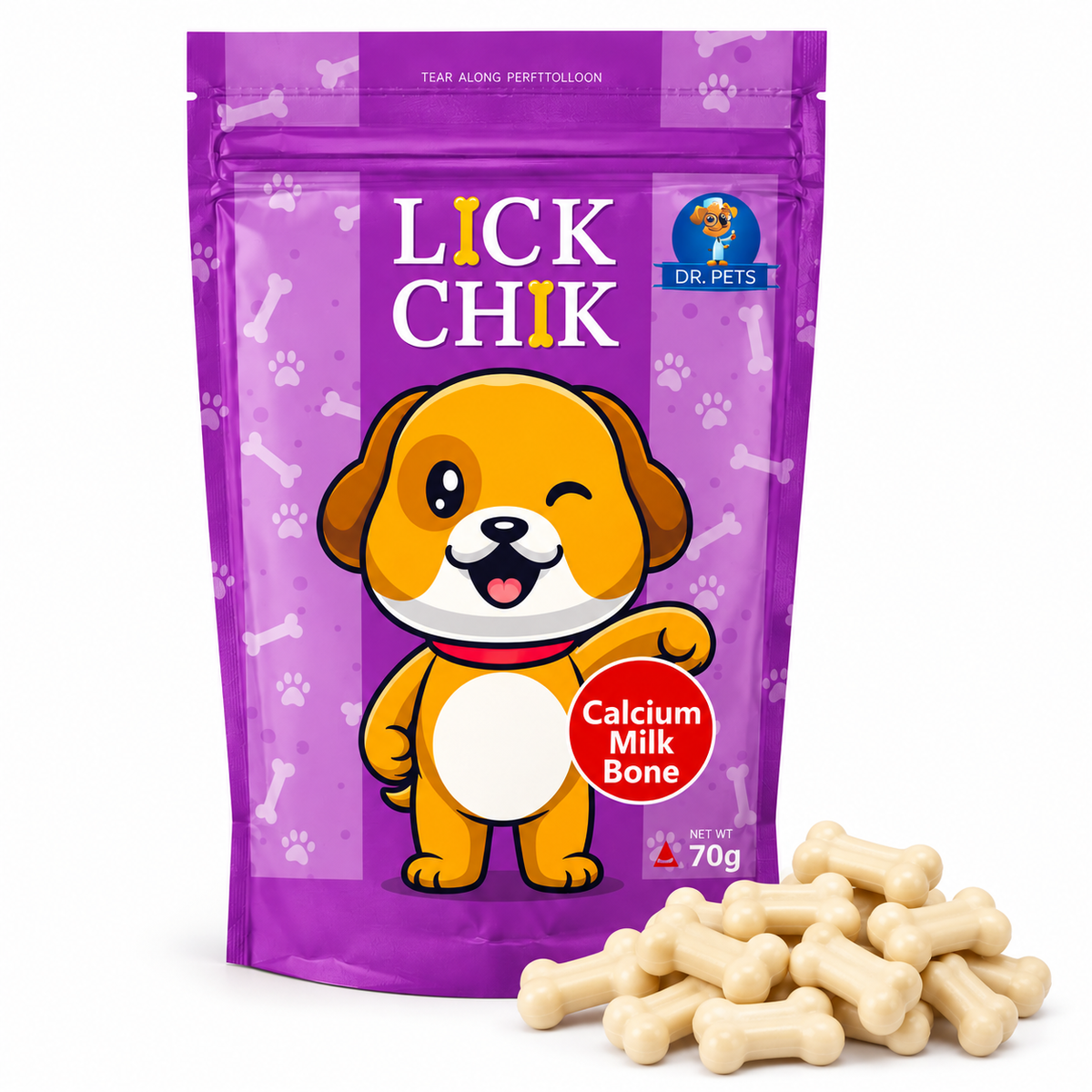 Dr. Pets Lick Chik Calcium Milk Bone for Dogs (Pack of 6)