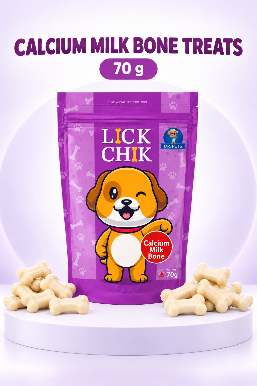 Dr. Pets Lick Chik Calcium Milk Bone for Dogs (Pack of 6)