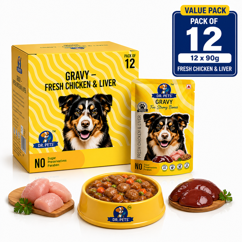 DR. PETS CHUNKS & GRAVY FRESH CHICKEN & LIVER (Pack of 12)