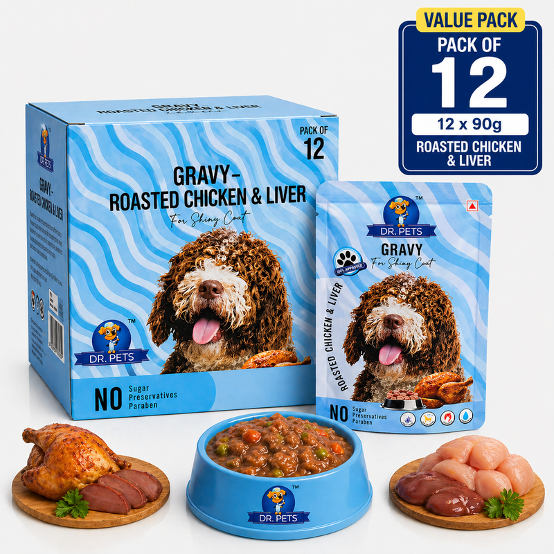 DR. PETS CHUNKS & GRAVY ROASTED CHICKEN & LIVER (Pack of 12)