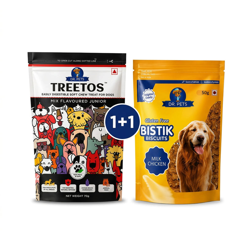 TREETOS MIX FLAVOUR JUNIOUR + BISTIK MILK CHICKEN